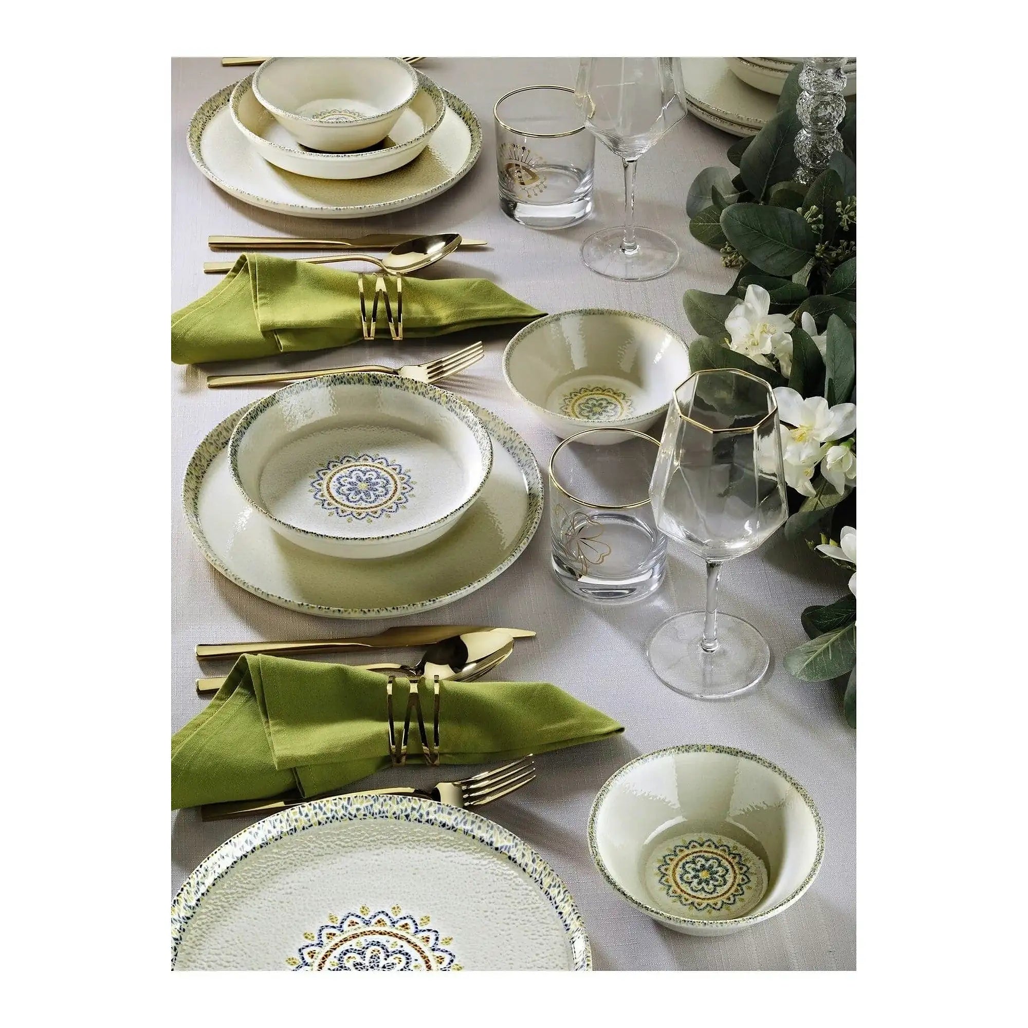 Set de cina MCH-03-12-PRC, 12 piese, multicolor, portelan