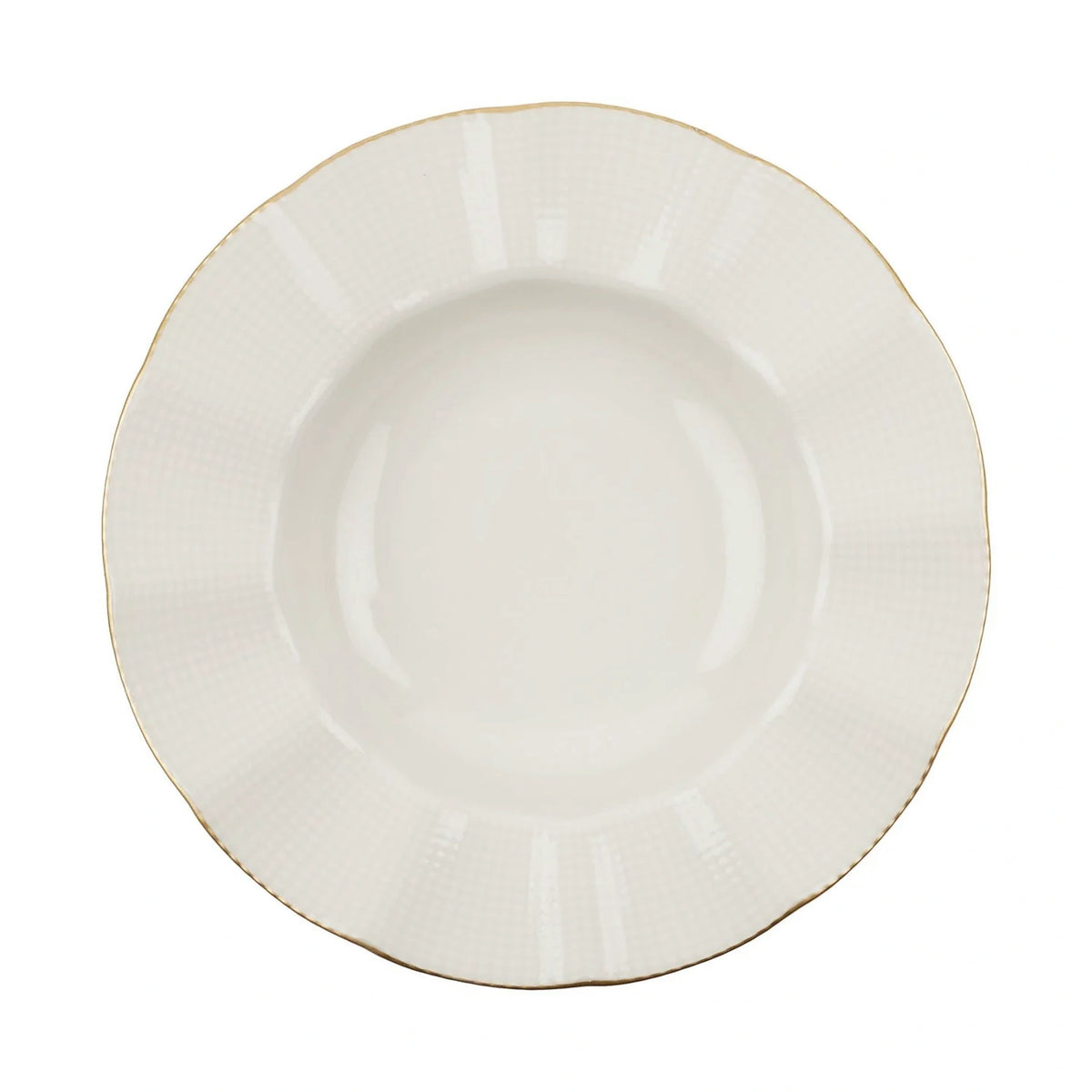 Set de cină MLN24Y2694R520, 24 piese, crem/auriu, porțelan