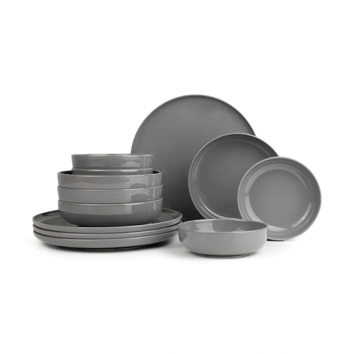 Set de cină MOD12Y1A740800, 12 piese, antracit, porțelan