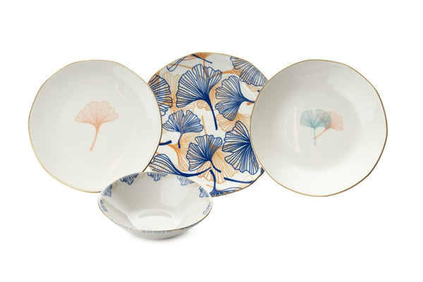 Set de cina ORG24DB1506, 24 piese, multicolor, portelan
