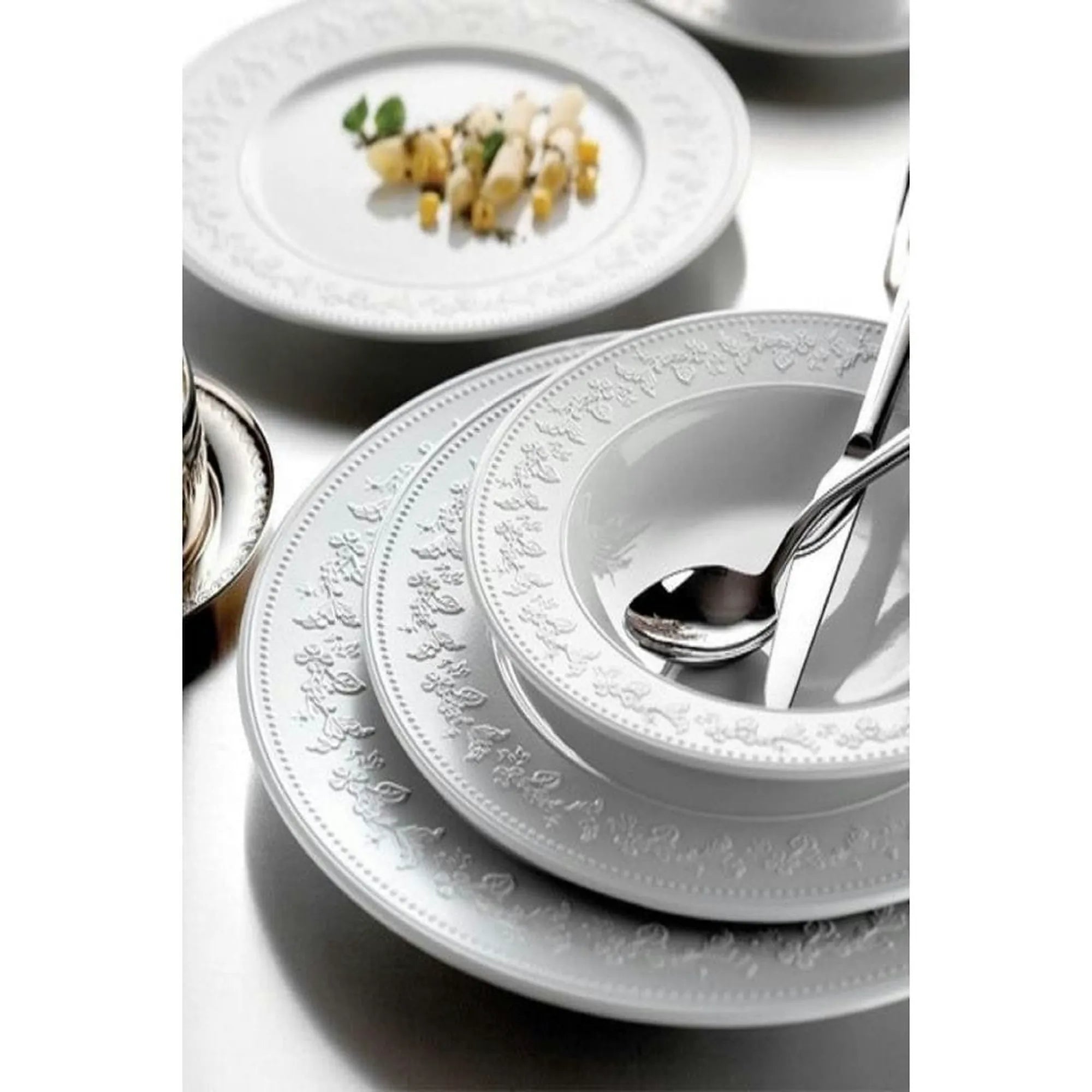 Set de cina SV24Y200, 24 piese, alb, portelan