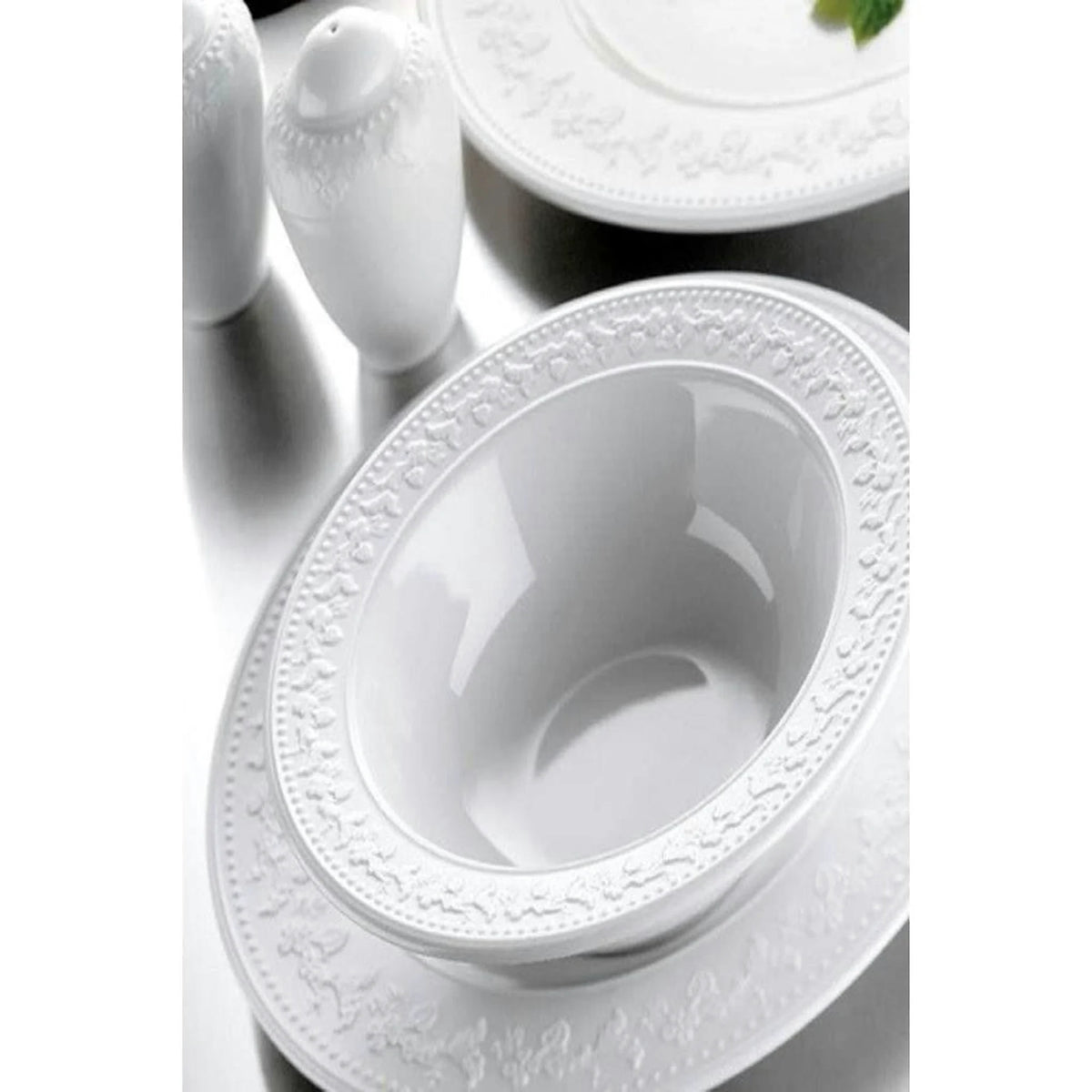 Set de cina SV24Y200, 24 piese, alb, portelan
