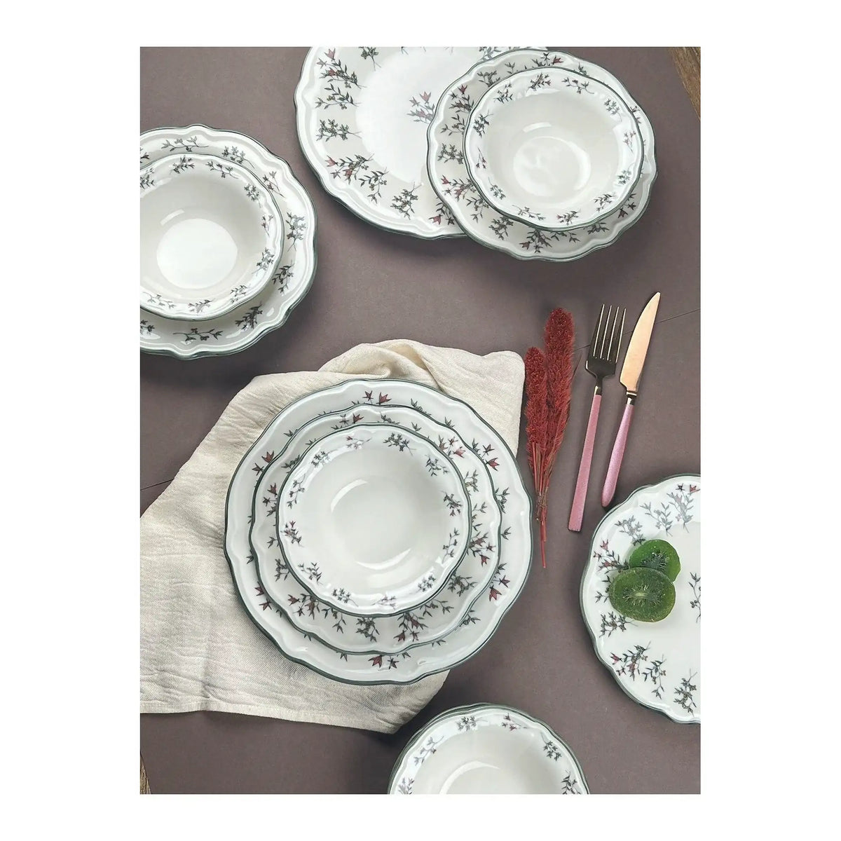 Set de cină TERRA 24, 24 piese, multicolor, porțelan