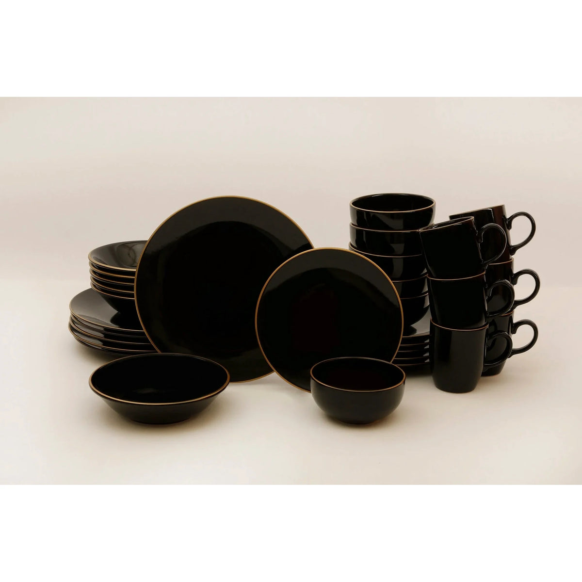 Set de cină TY040030F650A841600MAA4Y00, 30 piese, negru, ceramică