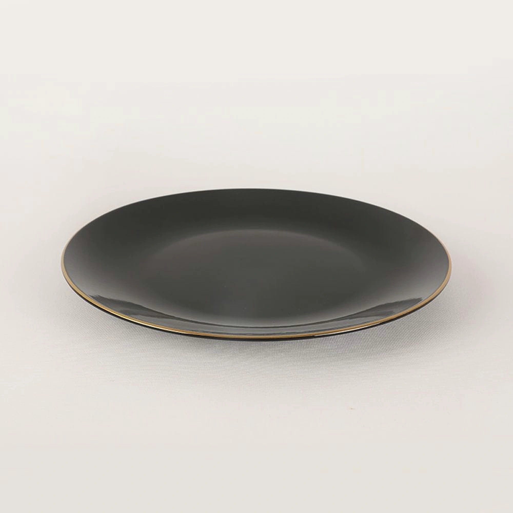 Set de farfurii negre 275KRM1663, 44 piese, ceramica