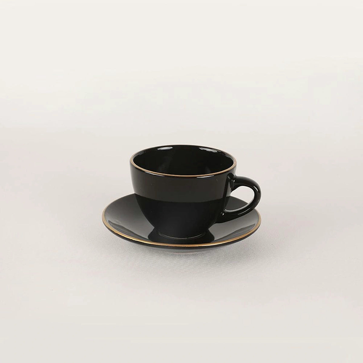 Set de farfurii negre 275KRM1663, 44 piese, ceramica
