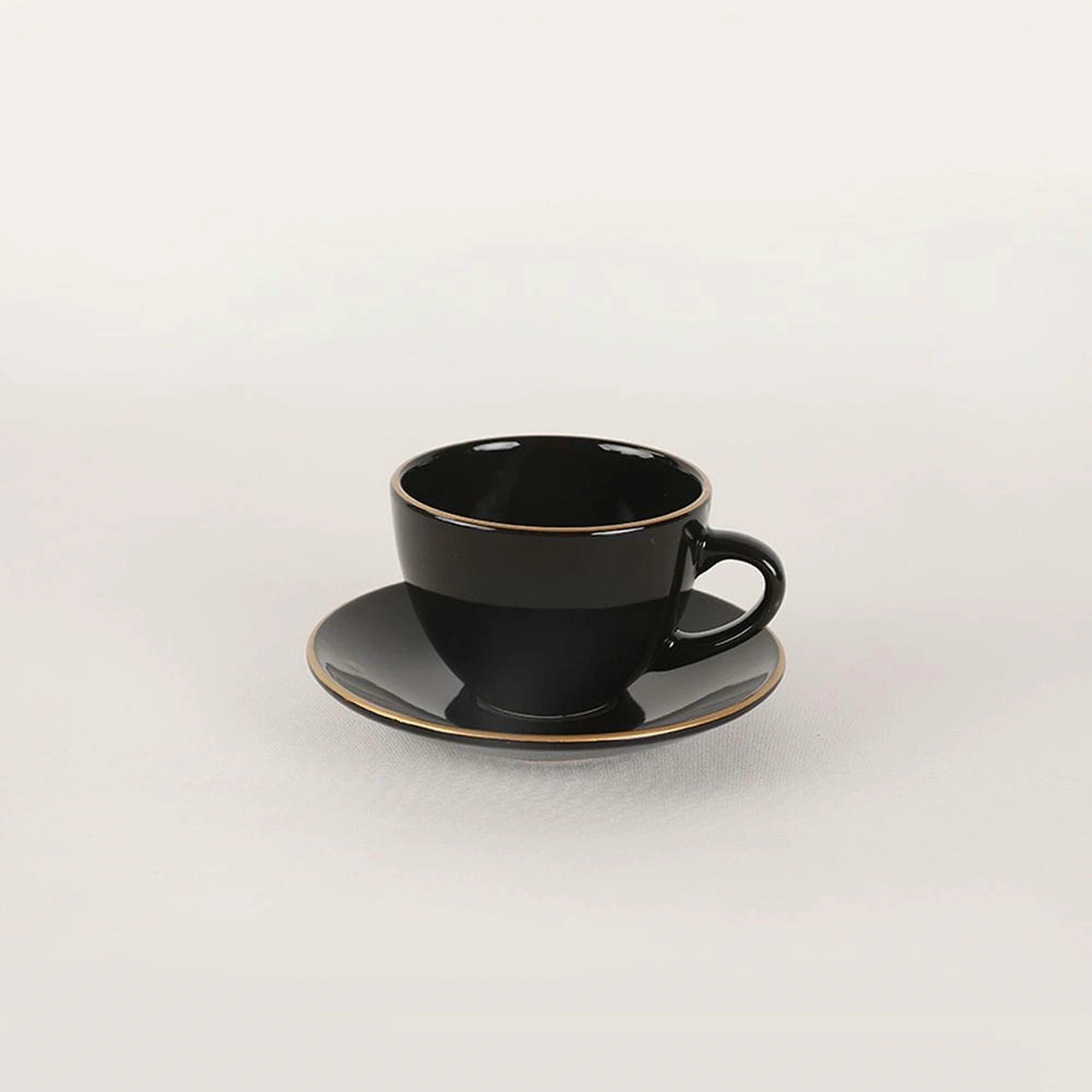 Set de farfurii negre 275KRM1663, 44 piese, ceramica