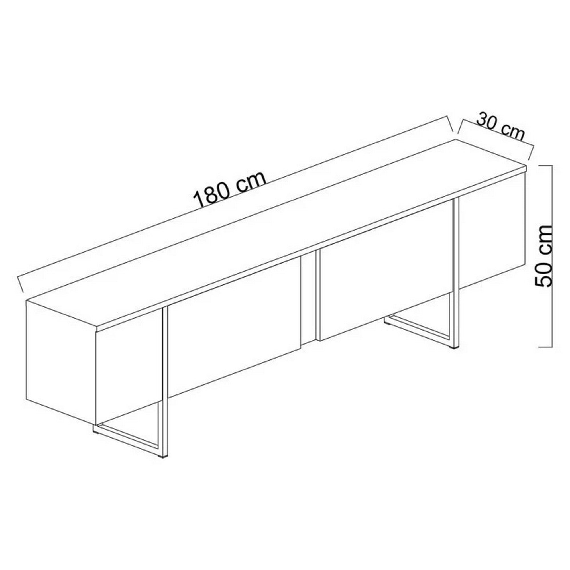 Mobilier living LUXE, gri antracit/negru, PAL melaminat/metal, 2 piese