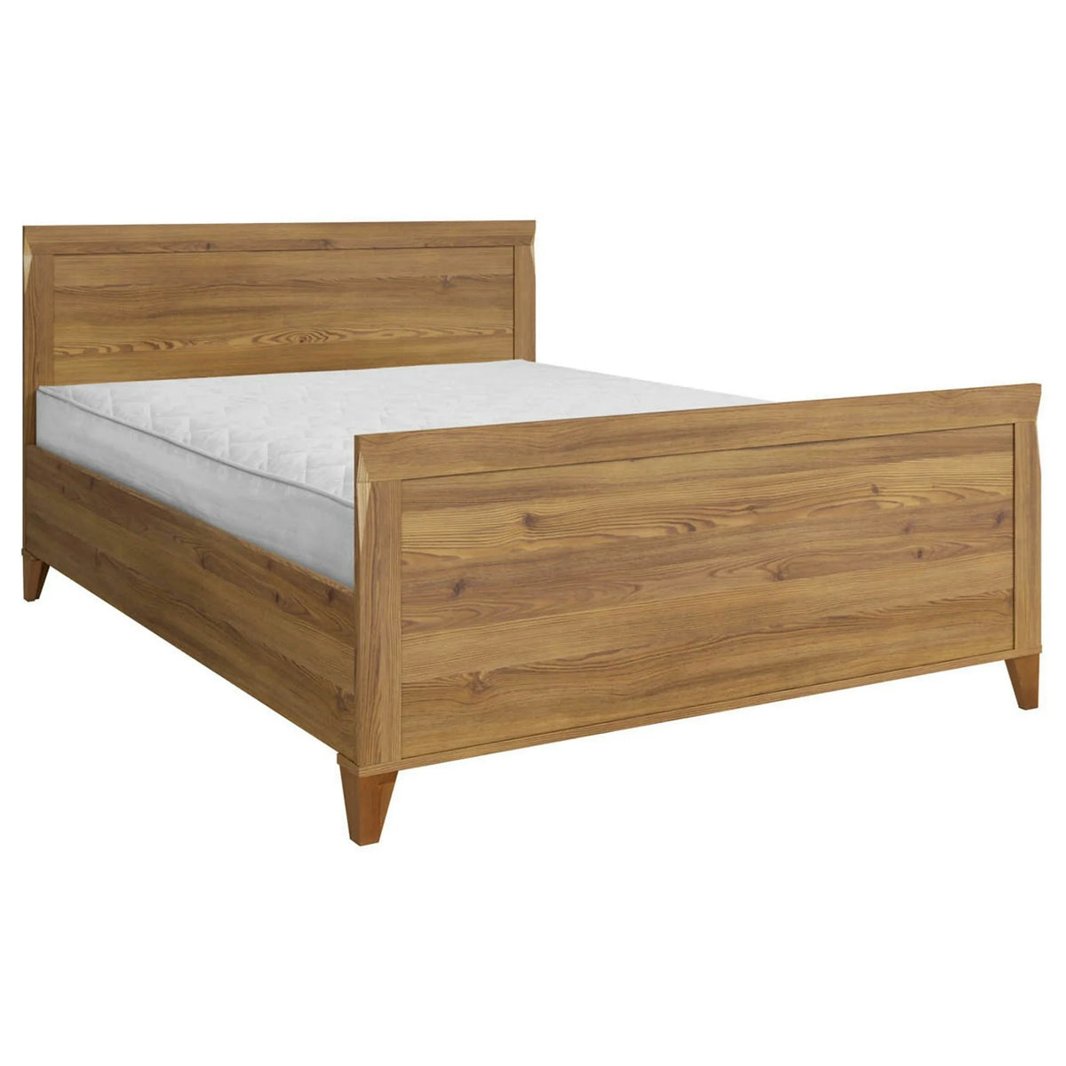 Set dormitor BERGEN, stejar, pat 160x200, dulap 3 usi si 2 sertare, 2 noptiere si comoda