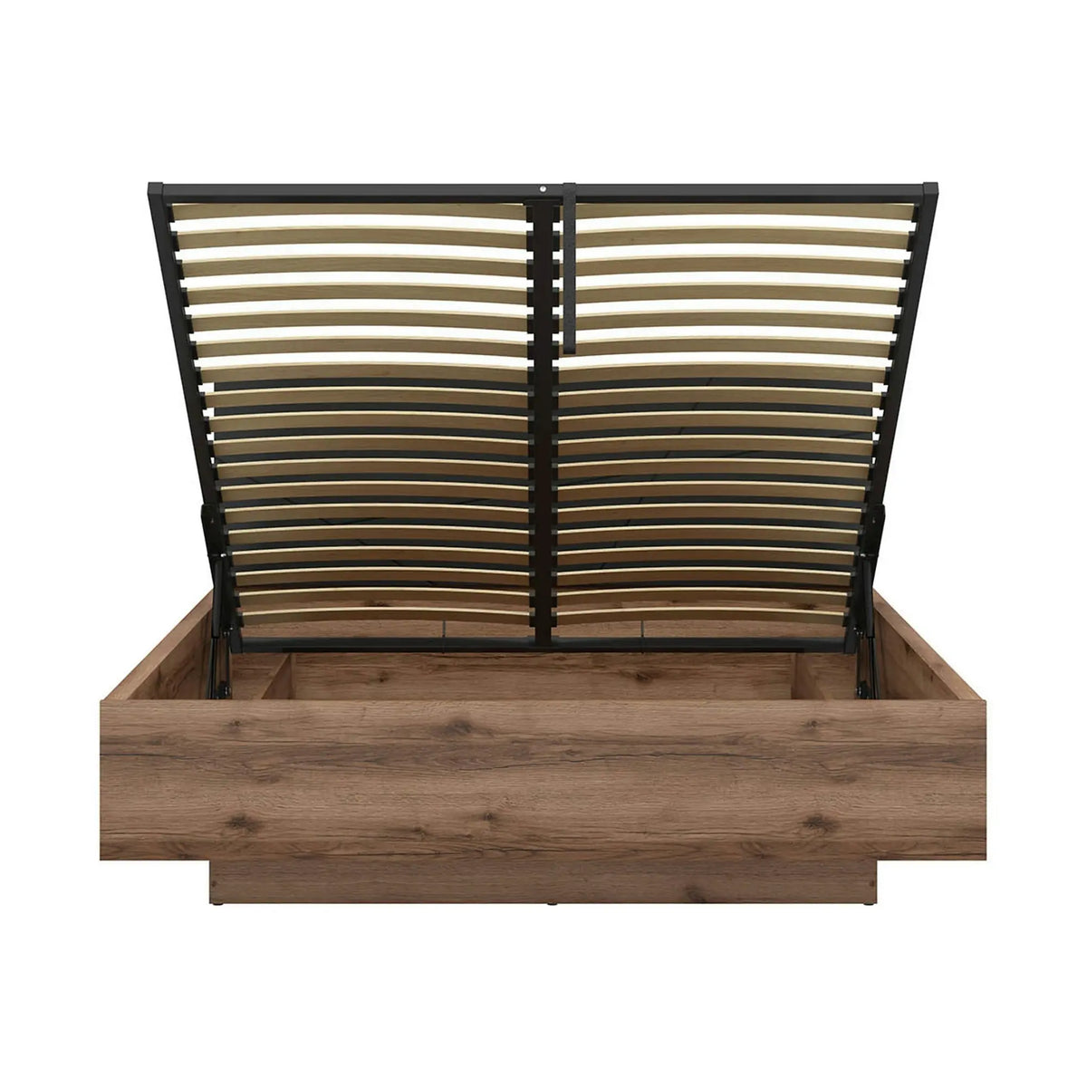 Set dormitor FORN, stejar inchis/negru mat, pat 160x200, dulap cu 3 usi si 2 noptiere