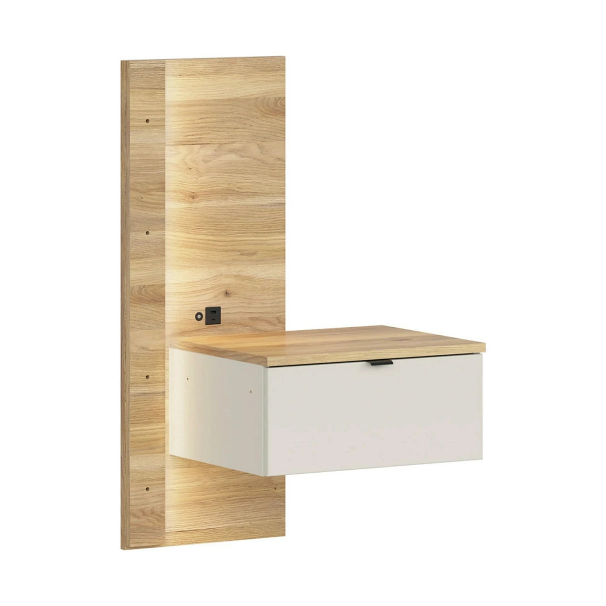 Set dormitor GLAMOUR, casmir/stejar, pat 160x200, dulap cu 3 usi, 2 noptiere si o comoda