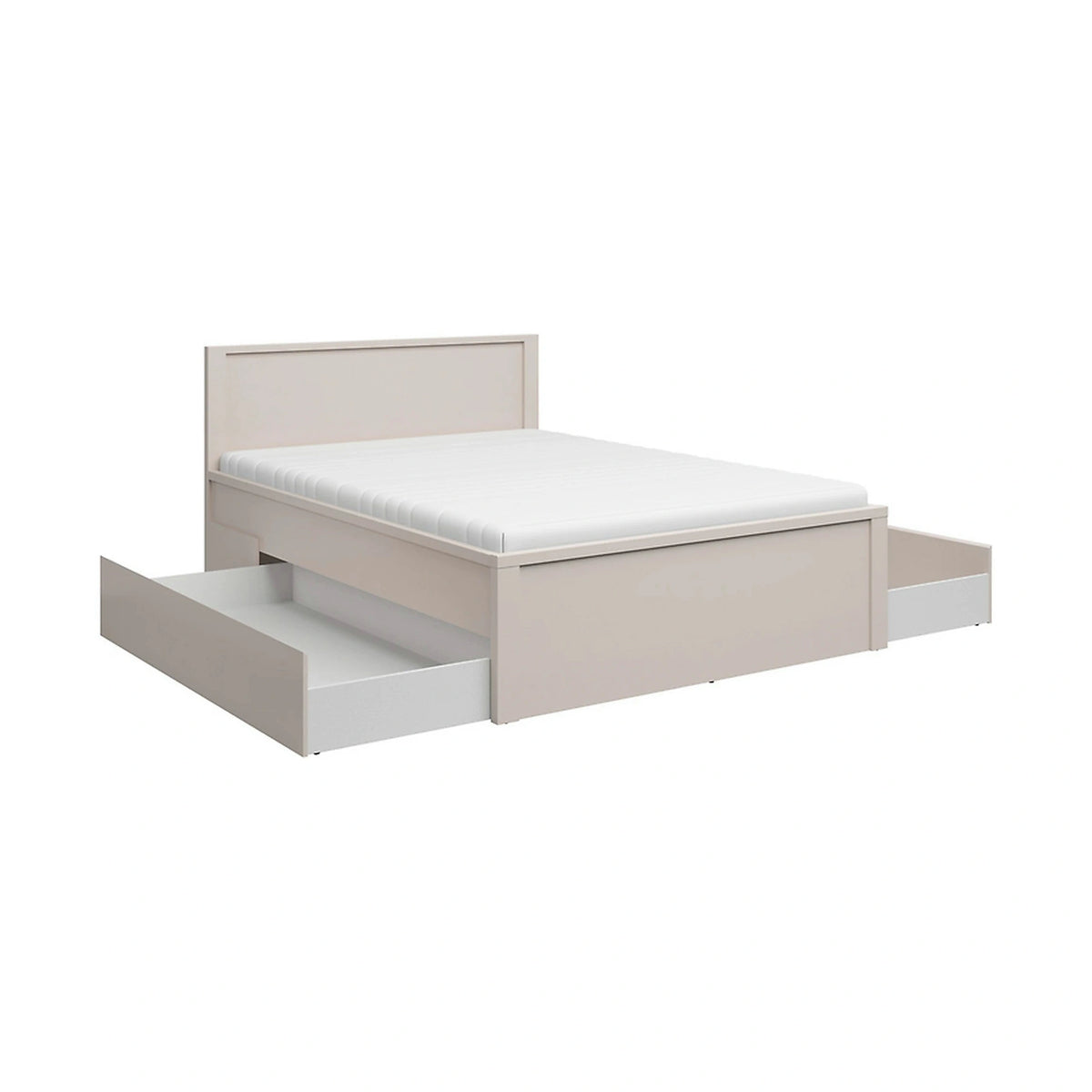 Set dormitor KASPIAN 2, casmir, pat 160x200, 2 dulapuri, birou, comoda, noptiera si raft