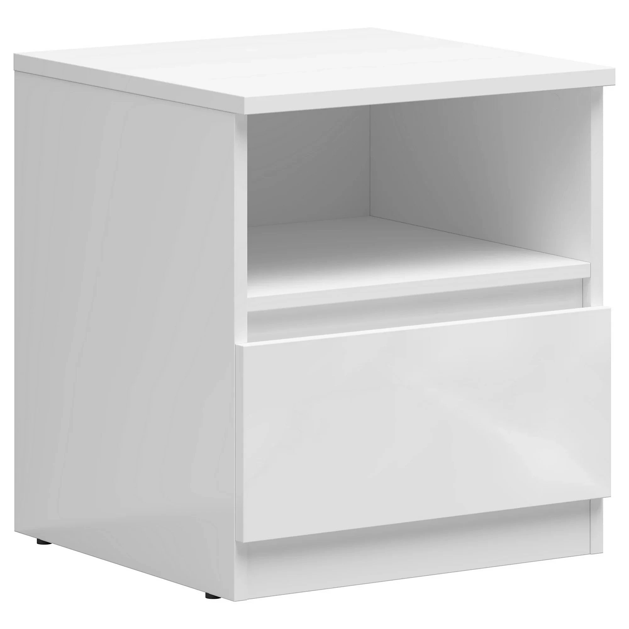 Set dormitor TETRIX 2, alb, pat 160x200, dulap cu 2 usi si 2 noptiere