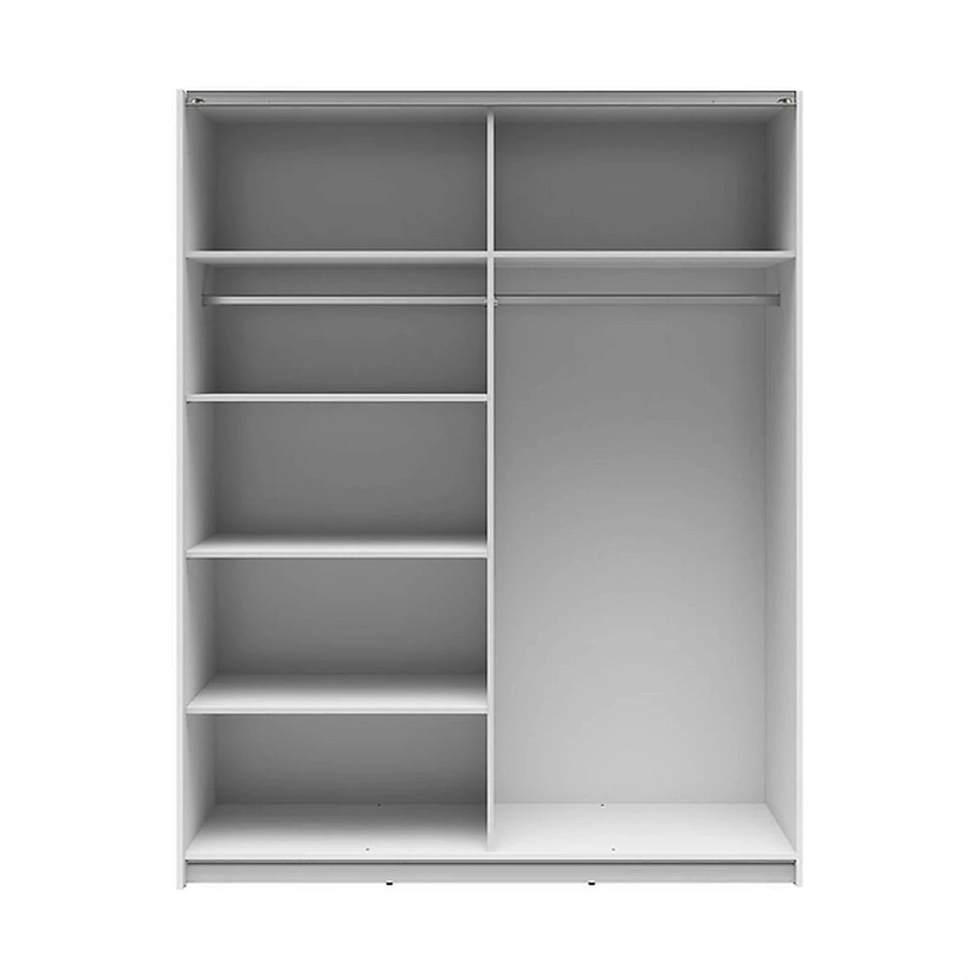 Set dormitor TETRIX 2, alb, pat 160x200, dulap cu 2 usi si 2 noptiere