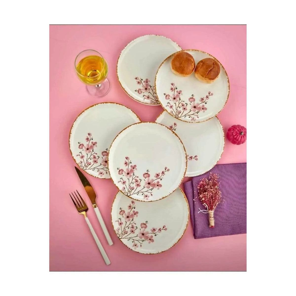 Set farfurii desert SAKURALUX6, 6 piese, multicolor, ceramică