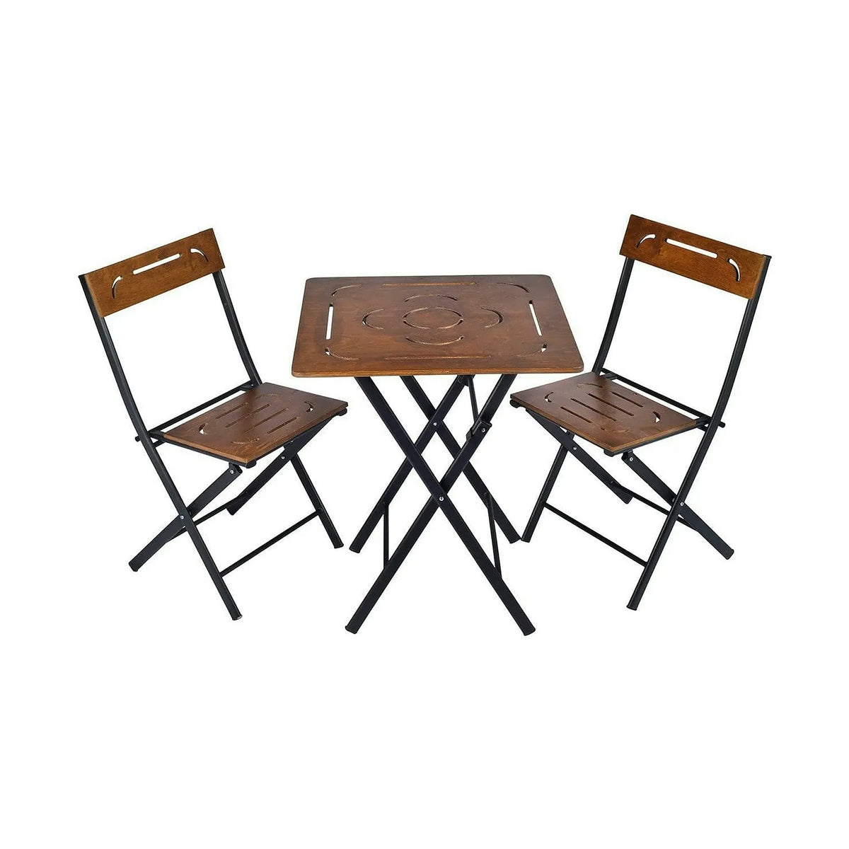 Set gradina 379VLV1503, nuc/negru, cu masuta si 2 scaune