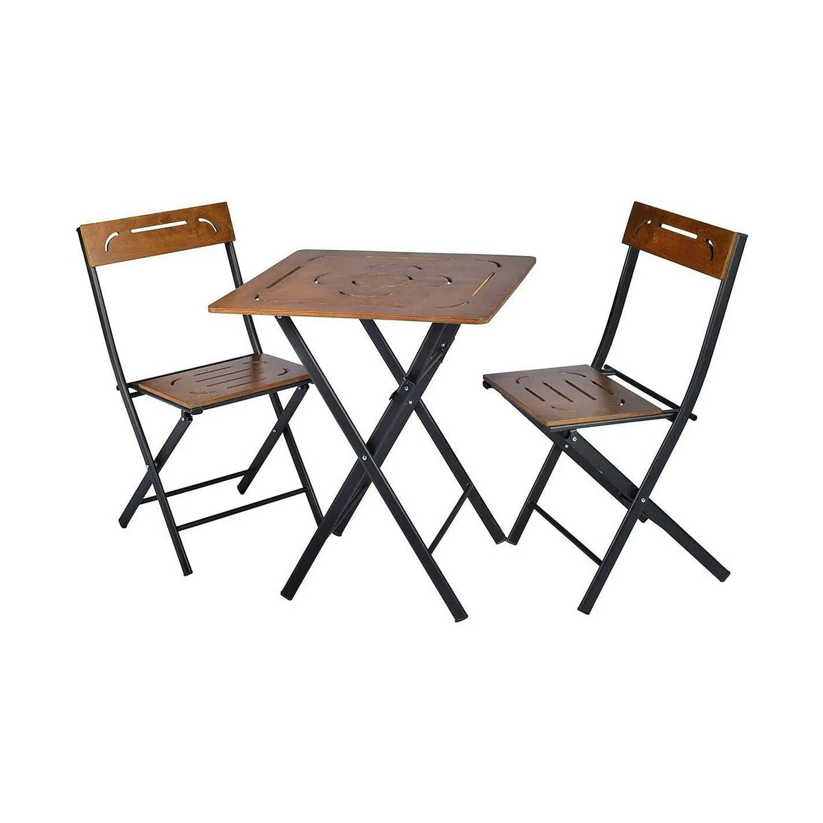 Set gradina 379VLV1503, nuc/negru, cu masuta si 2 scaune