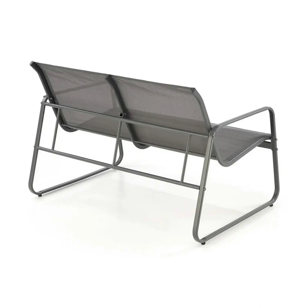 Set gradina CONOR, gri, plasa/sticla/metal, cu masuta, 2 scaune si canapea