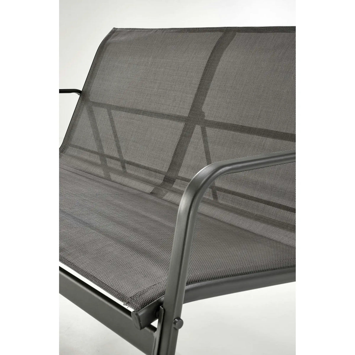 Set gradina CONOR, gri, plasa/sticla/metal, cu masuta, 2 scaune si canapea
