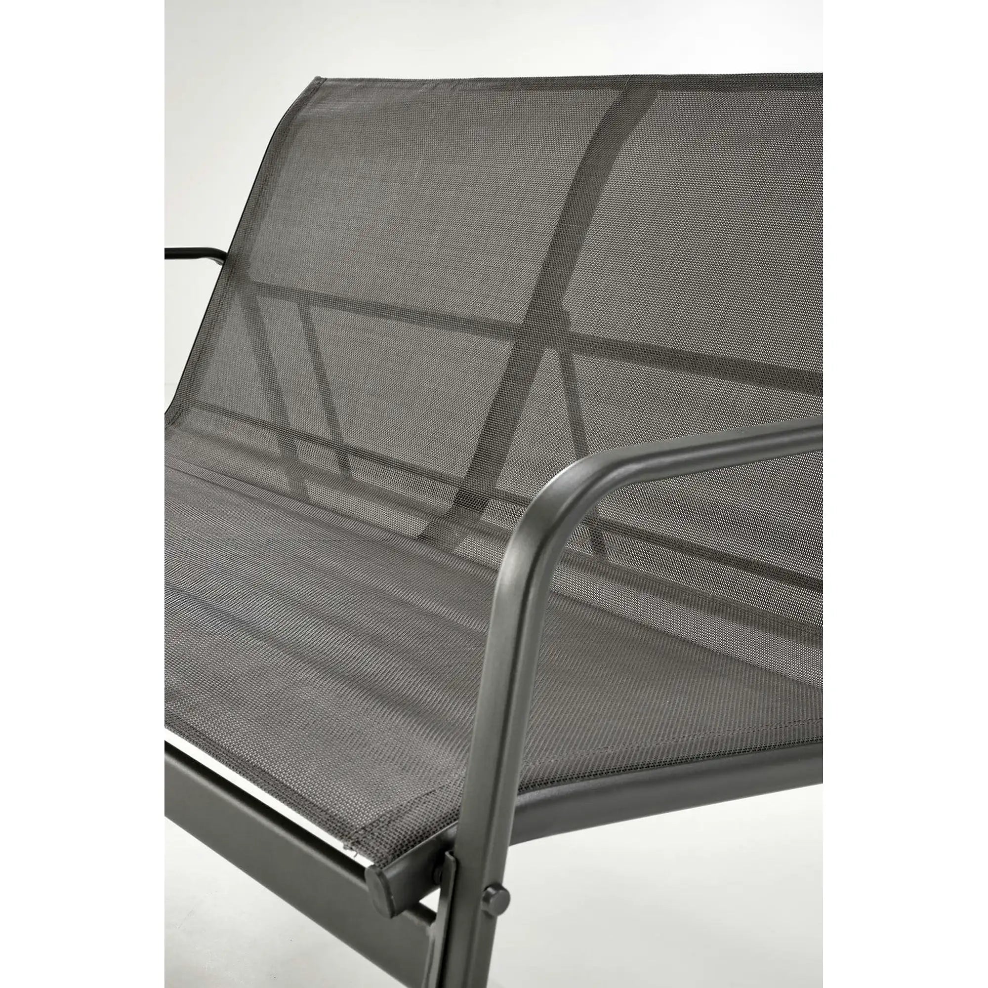Set gradina CONOR, gri, plasa/sticla/metal, cu masuta, 2 scaune si canapea