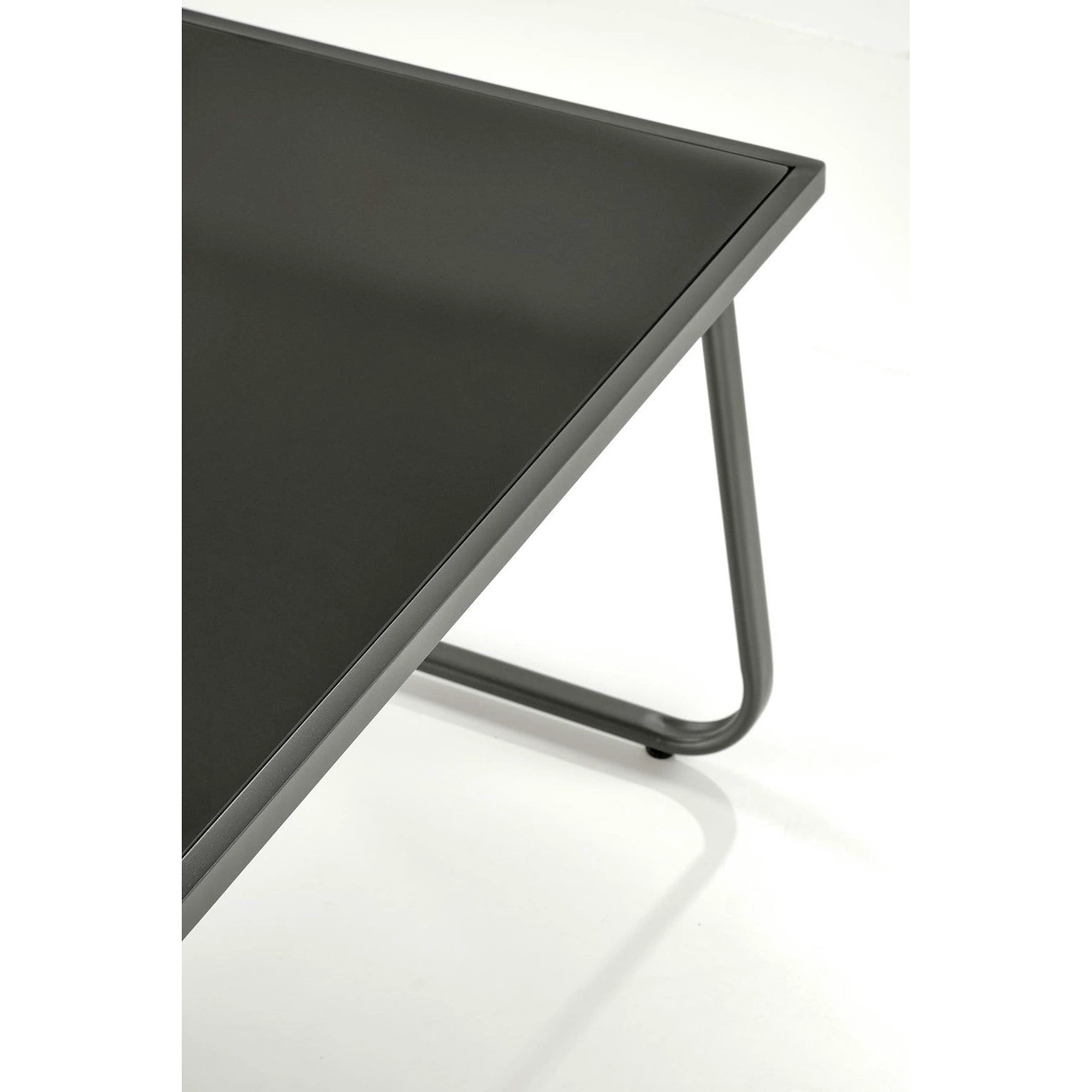 Set gradina CONOR, gri, plasa/sticla/metal, cu masuta, 2 scaune si canapea