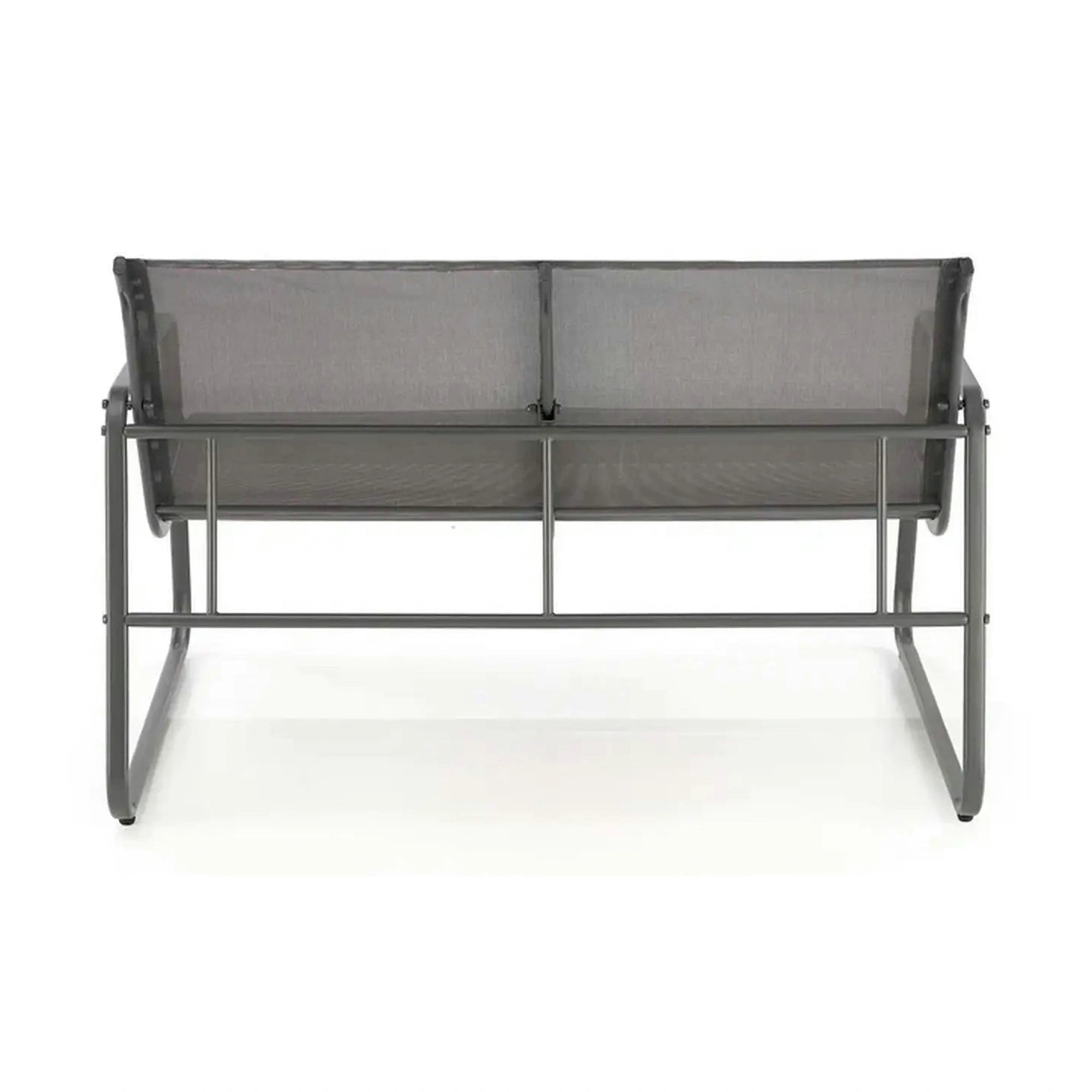Set gradina CONOR, gri, plasa/sticla/metal, cu masuta, 2 scaune si canapea