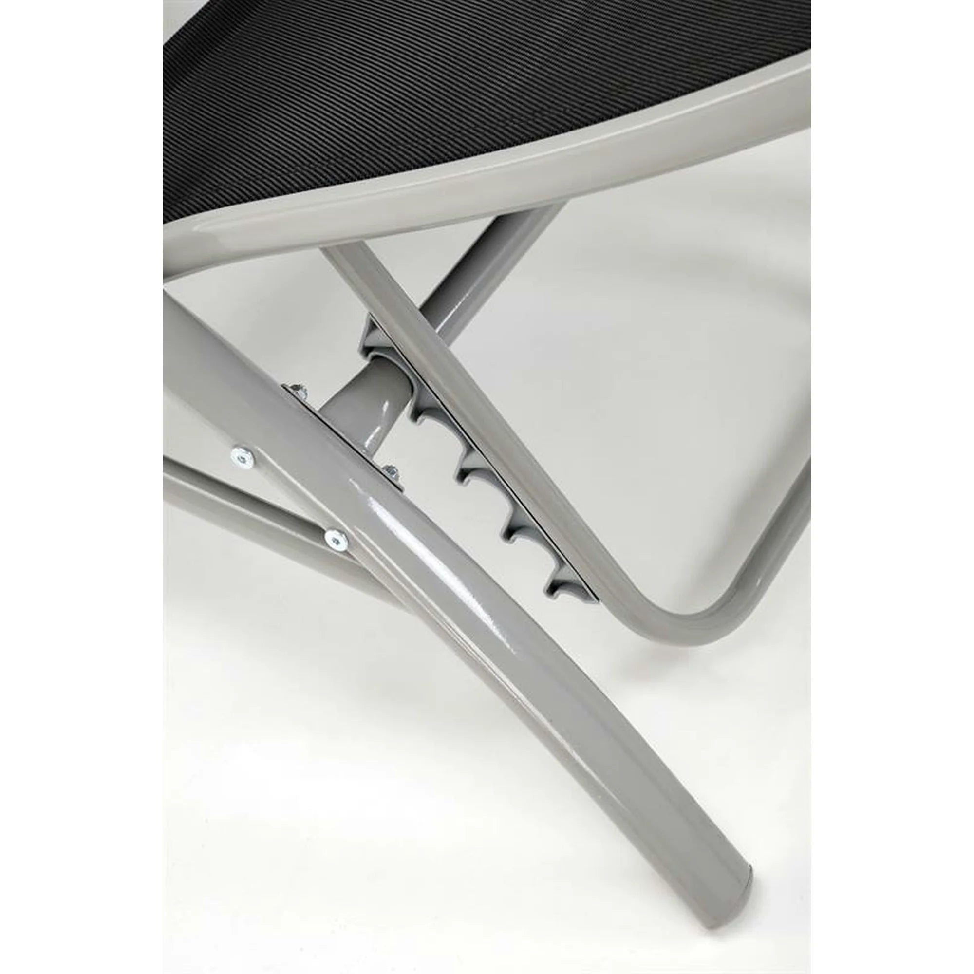 Set gradina EMBOLO, negru/gri, metal/panza, cu masuta si 2 sezlonguri