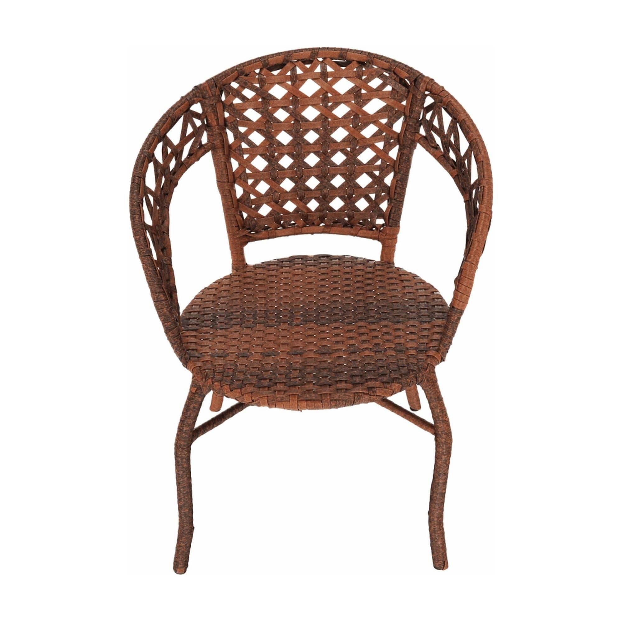 Set gradina JARUB, maro, ratan artificial/sticla securizata/metal, cu masuta si 2 scaune