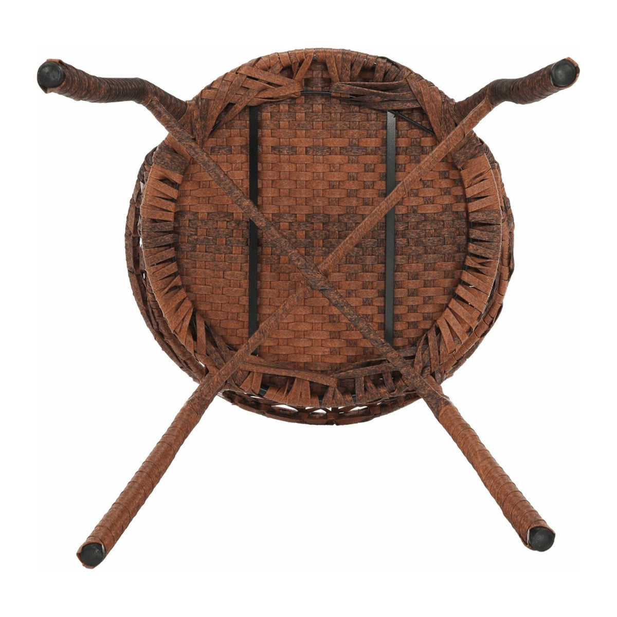 Set gradina JARUB, maro, ratan artificial/sticla securizata/metal, cu masuta si 2 scaune