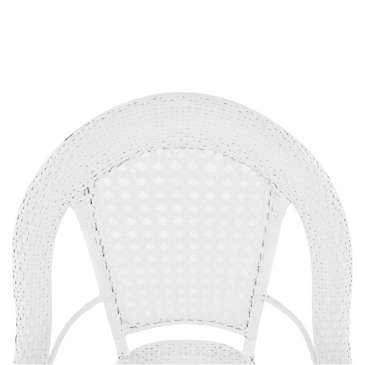 Set gradina KOVEN, alb, ratan sintetic/sticla temperata/otel, cu masuta si 4 scaune