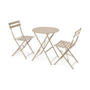 Set gradina LIVORNO, cappuccino, metal, cu masa si 2 scaune pliante