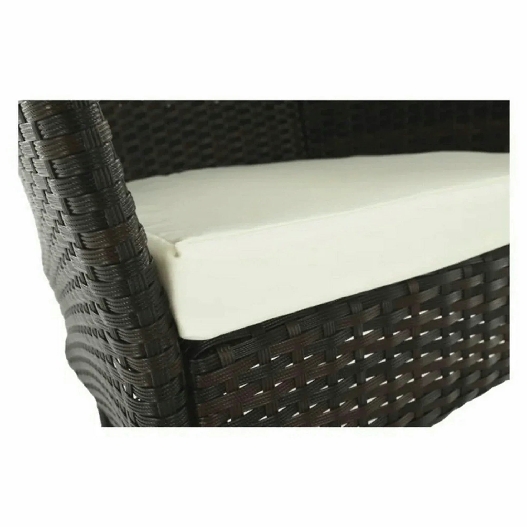 Set gradina MENIBOR, maro/bej, ratan artificial/sticla temperata/otel, cu masa si 8 scaune
