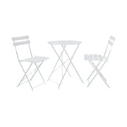 Set gradina OBAX, alb, otel, cu masuta si 2 scaune