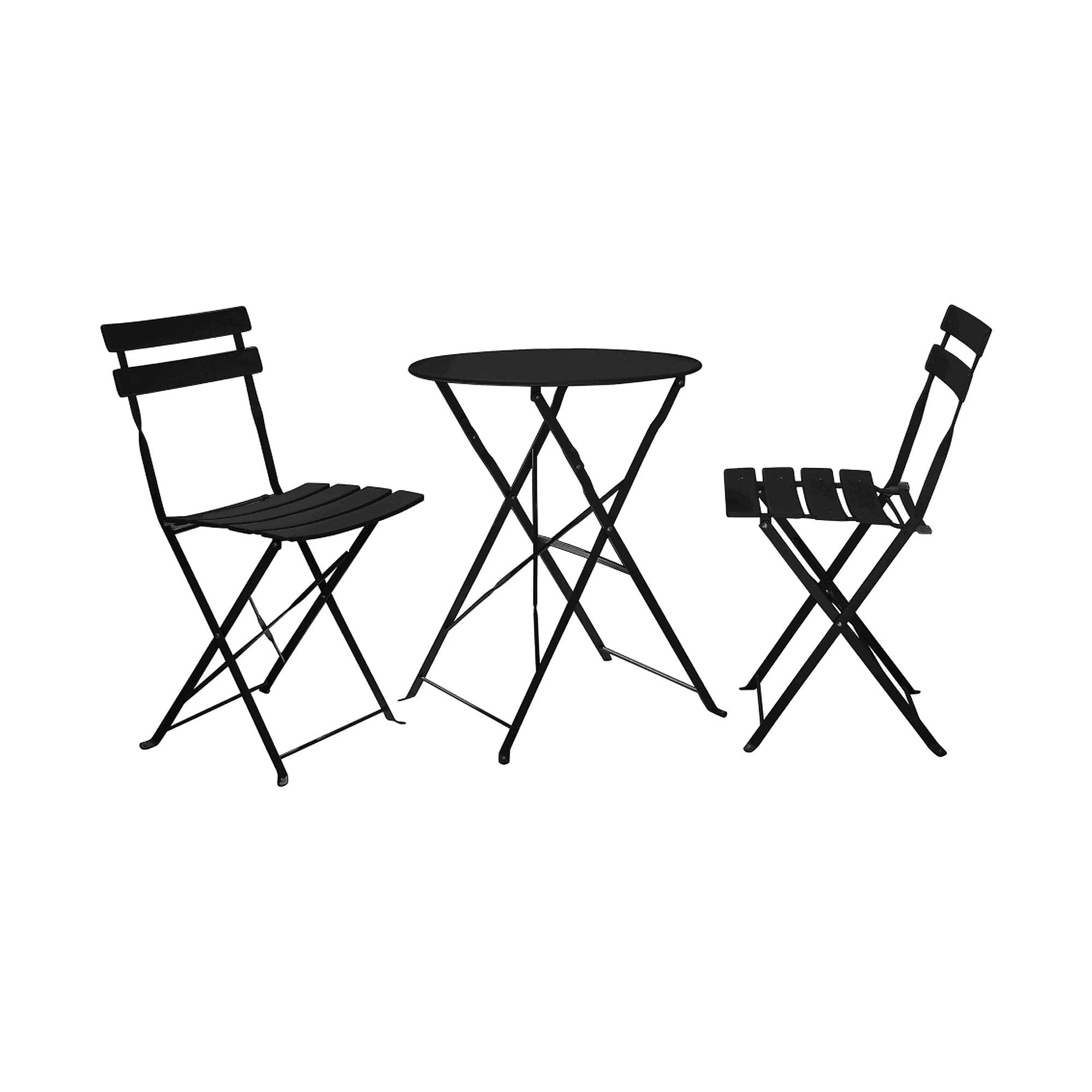 Set gradina OBAX, negru, otel, cu masuta si 2 scaune