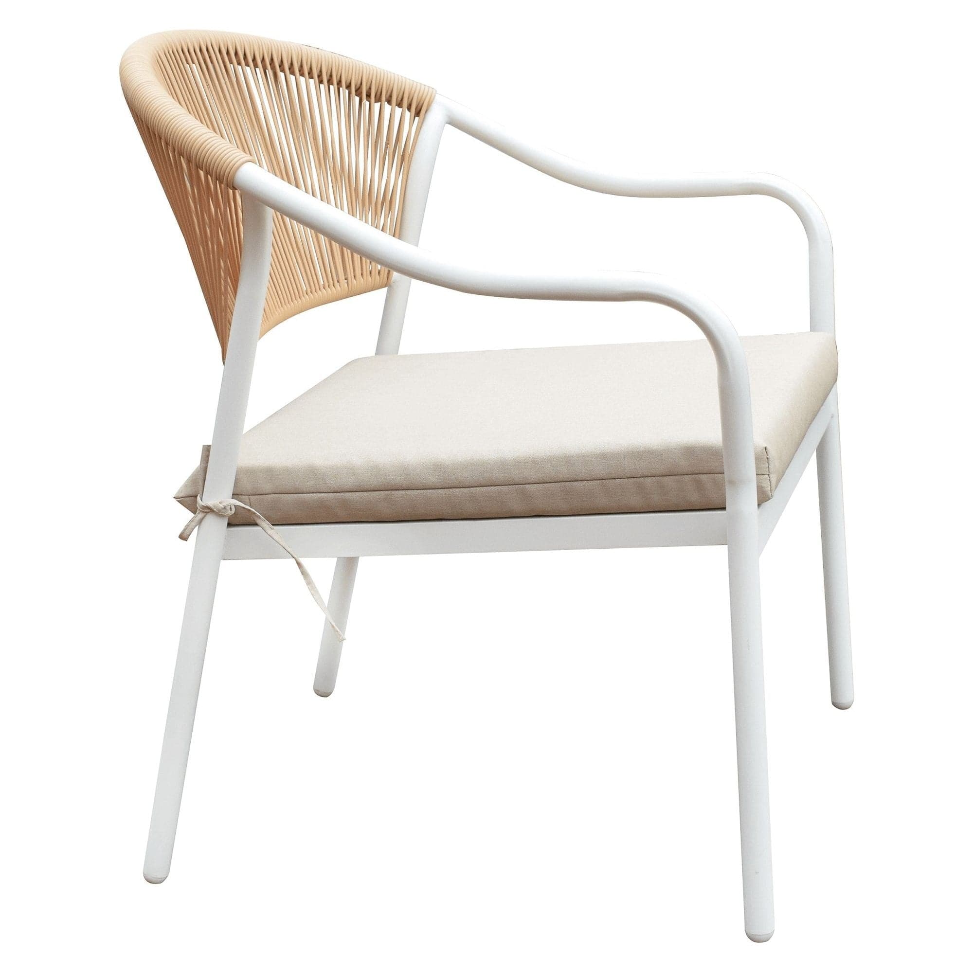 Set gradina PALNY, bej/alb, ratan/sticla/metal, cu masuta, 2 scaune si canapea