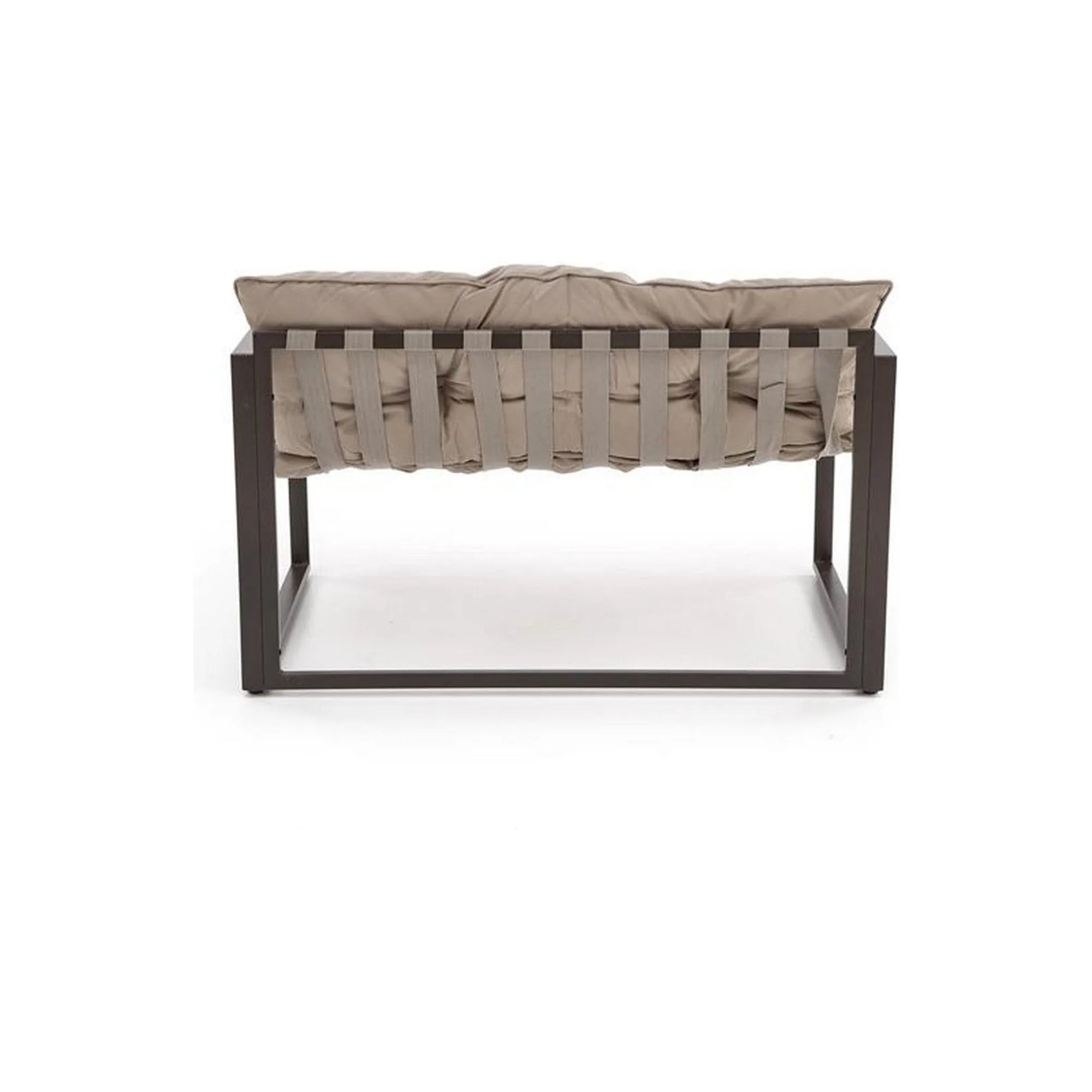 Set gradina SHARK, cappuccino/negru, otel/stofa/sticla, cu masuta, 2 scaune si canapea