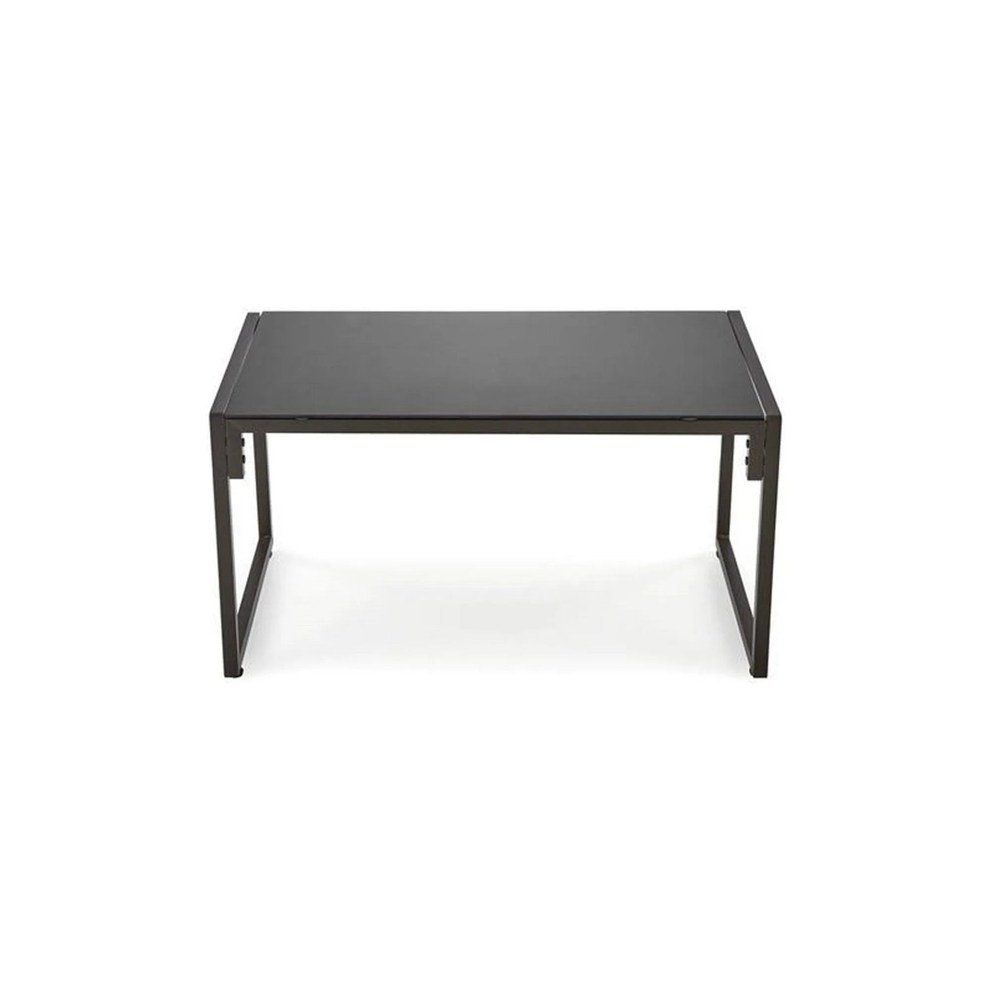 Set gradina SHARK, cappuccino/negru, otel/stofa/sticla, cu masuta, 2 scaune si canapea