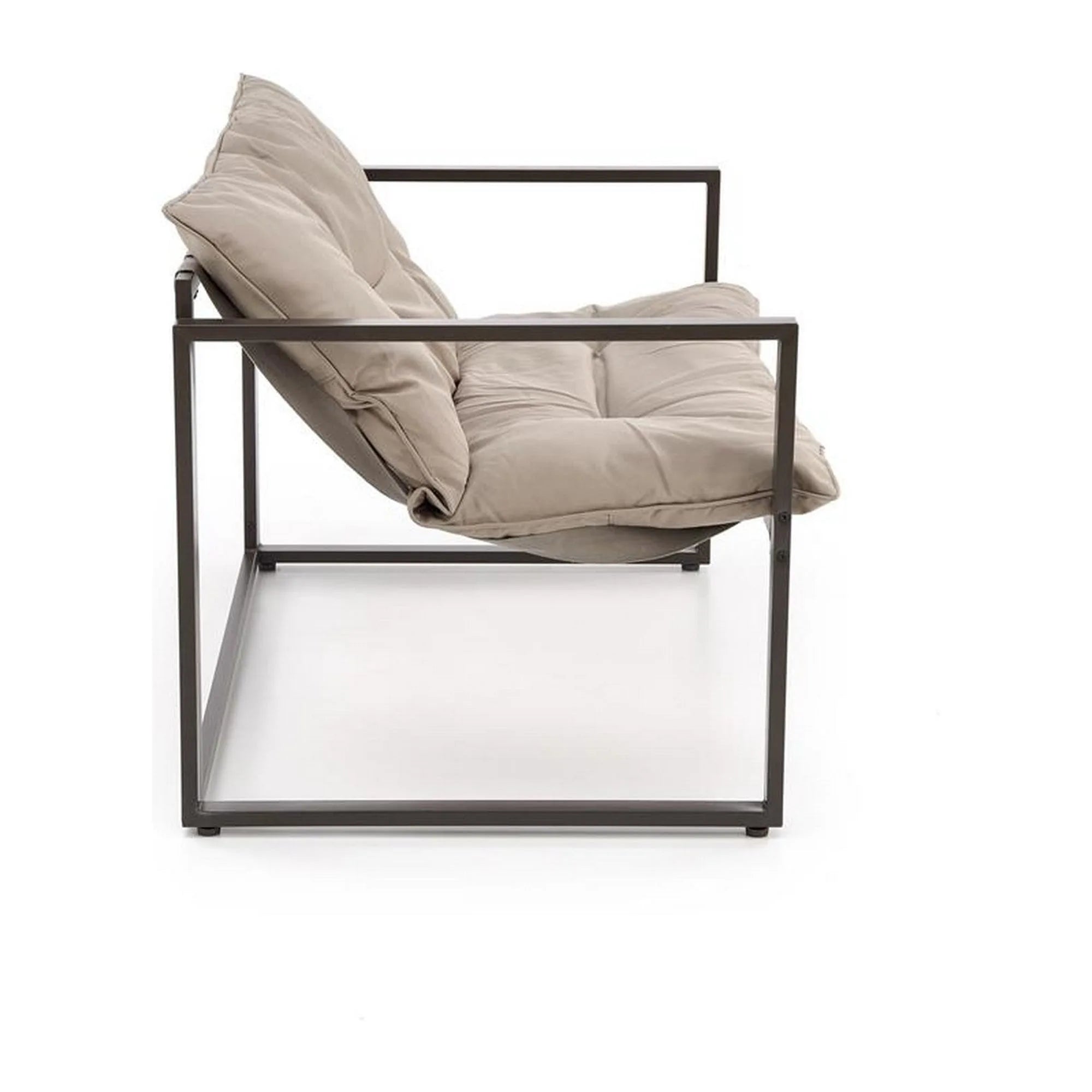 Set gradina SHARK, cappuccino/negru, otel/stofa/sticla, cu masuta, 2 scaune si canapea