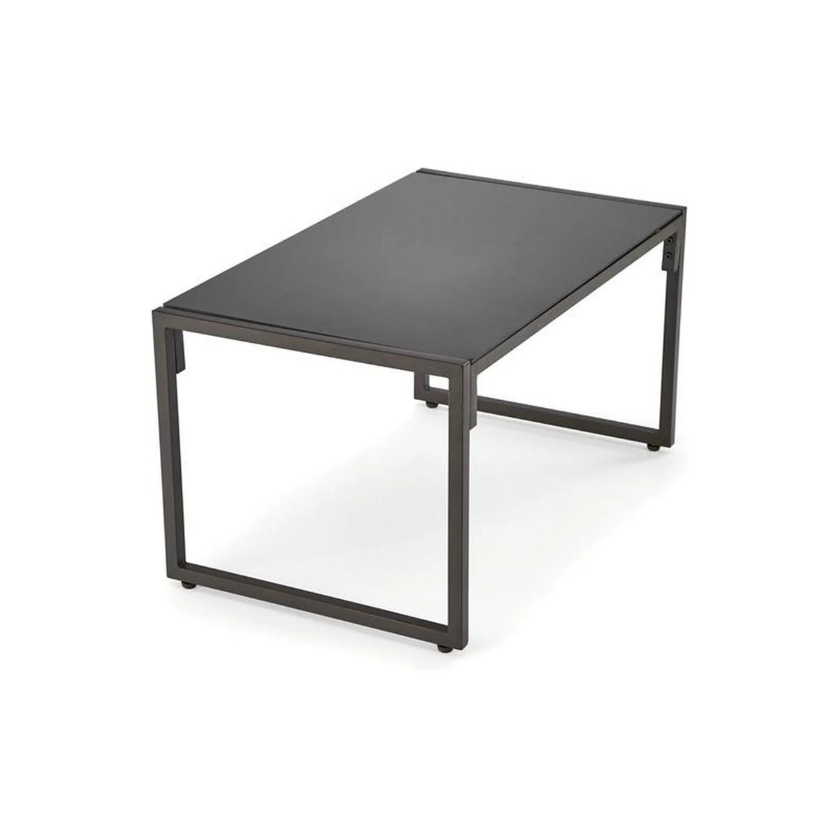 Set gradina SHARK, cappuccino/negru, otel/stofa/sticla, cu masuta, 2 scaune si canapea