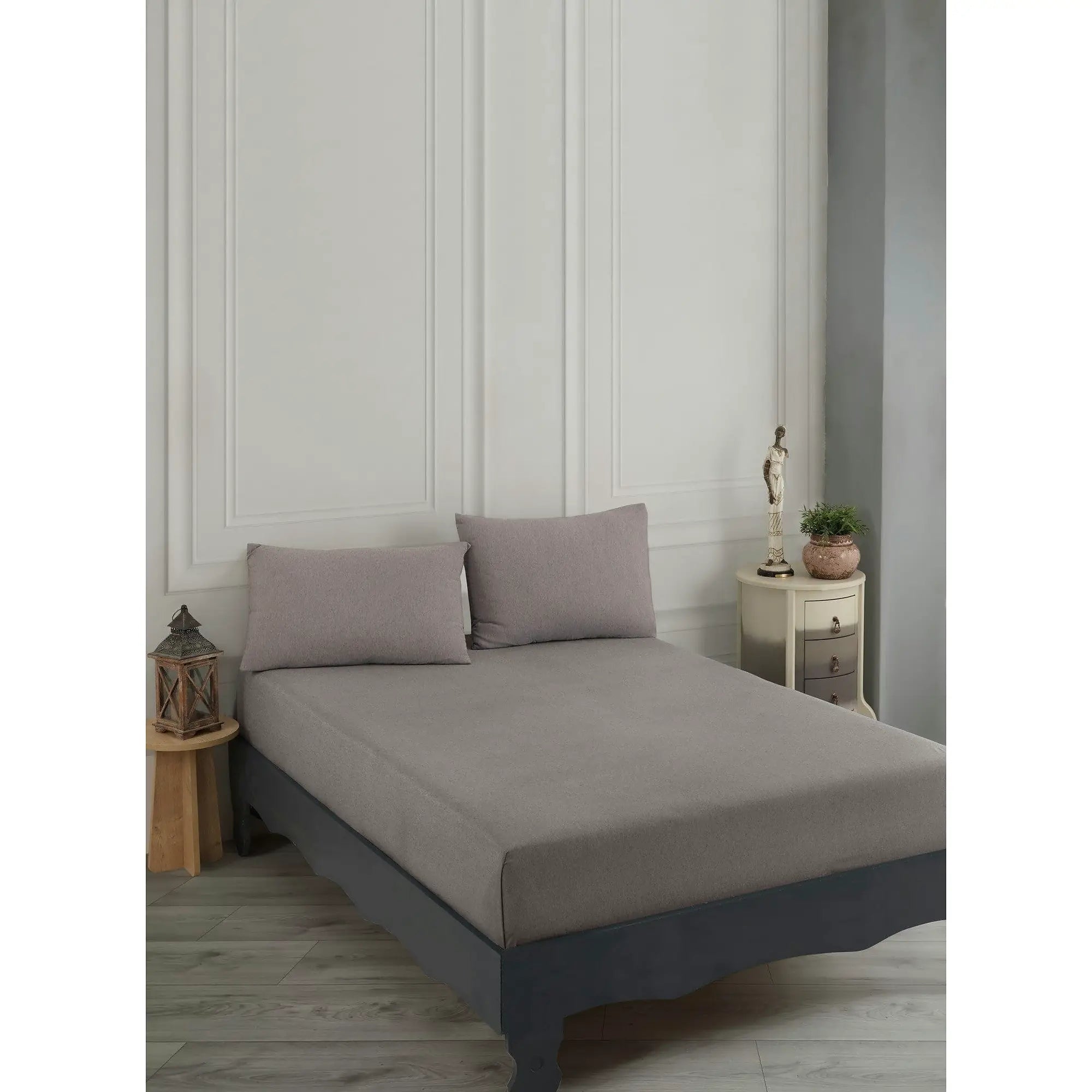 Set husa pat dublu ROAD POTLU, maro, bumbac/poliester, 160x200 cm, cu 2 fete de perna