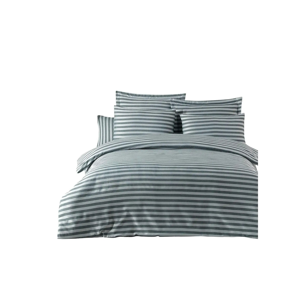 Set lenjerie pat 162ELR4138, bumbac/poliester, verde, 200x220 cm, cu cearceaf pilota si 2 fete de perna
