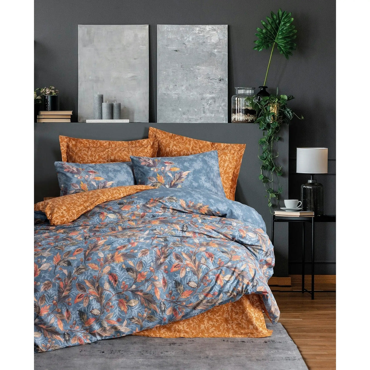Set lenjerie pat dublu 129CTN4461, bumbac, multicolor, 240x260 cm, cu cearceaf pat, cearceaf pilota si 2 fete de perna