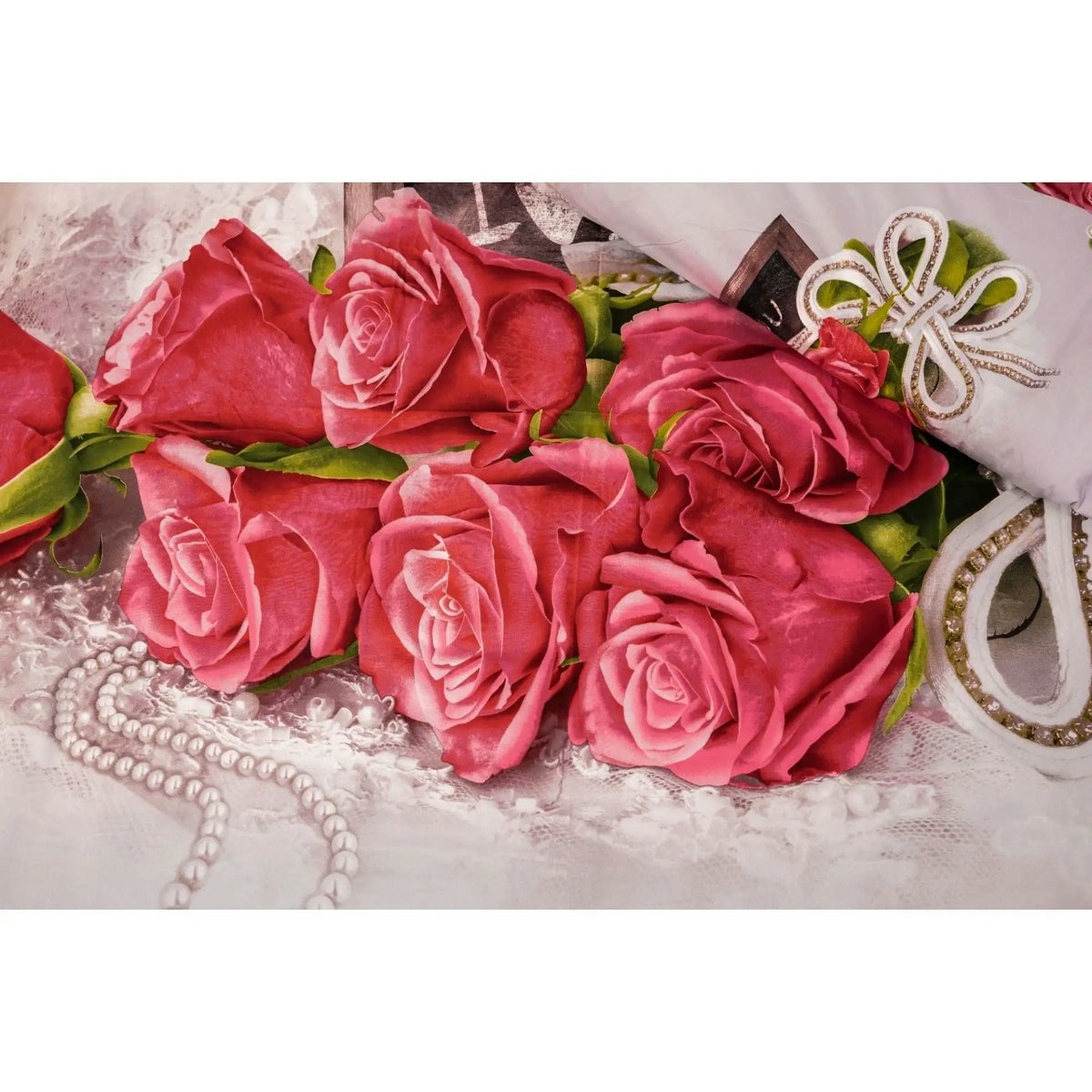 Set lenjerie pat LOVE 2, bumbac/poliester, multicolor, 220x230 cm, cu cearceaf pat, cearceaf pilota, 2 fete perna
