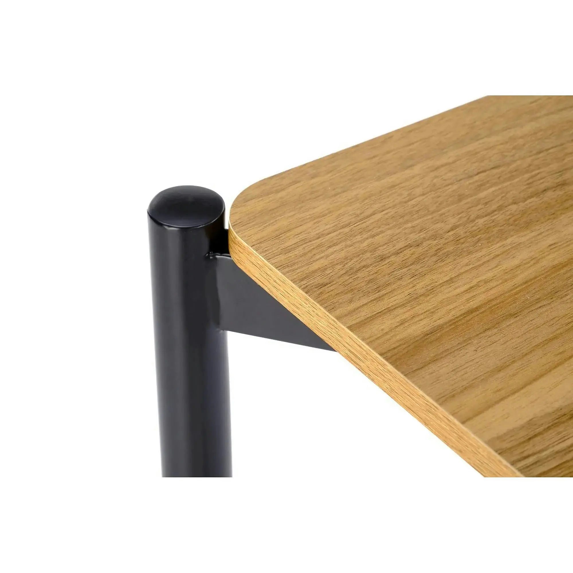 Set masa cu 2 scaune NANDO, stejar/negru, PAL/metal/stofa clasica
