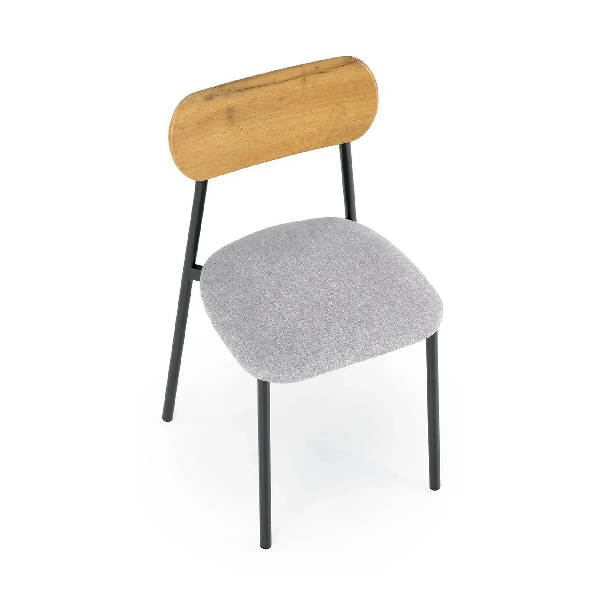 Set masa cu 2 scaune NANDO, stejar/negru, PAL/metal/stofa clasica