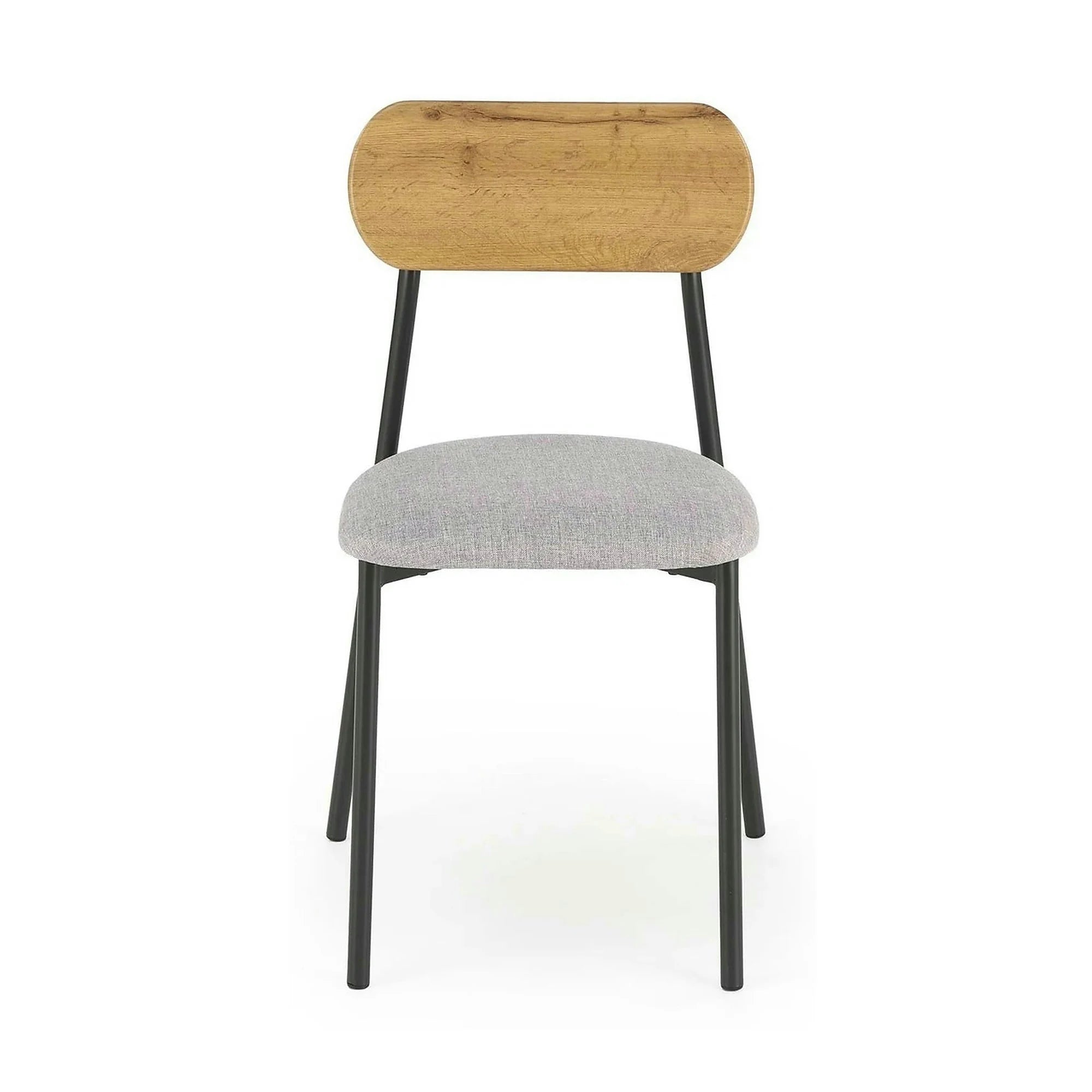 Set masa cu 2 scaune NANDO, stejar/negru, PAL/metal/stofa clasica