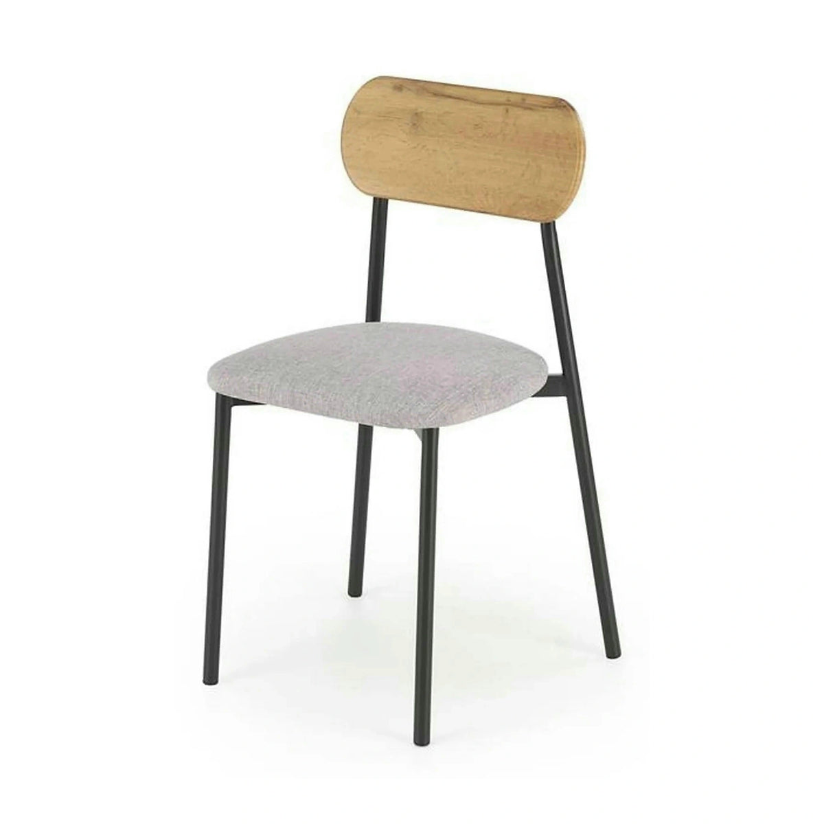 Set masa cu 2 scaune NANDO, stejar/negru, PAL/metal/stofa clasica