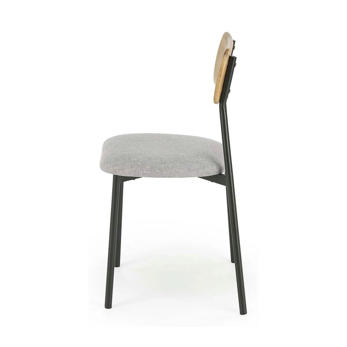 Set masa cu 2 scaune NANDO, stejar/negru, PAL/metal/stofa clasica