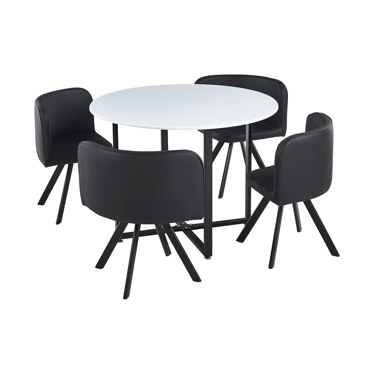 Set masa cu 4 scaune BEVAN NEW, negru/alb