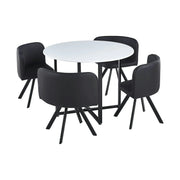 Set masa cu 4 scaune BEVAN NEW, negru/alb